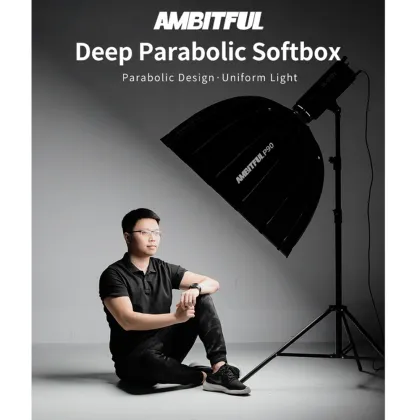 AMBITFUL 90CM Deep Parabolic Softbox with Honeycomb Grid for Profoto Mount Flash