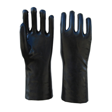 Schwarze Handschuhe PVC Glatte Finish-Interlock-Liner 12 &quot;