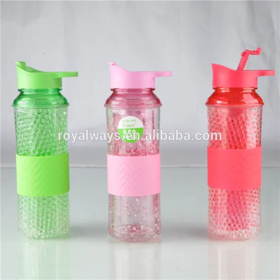Wholesales BPA free 600ml Double wall Gel frosted Tritan bottles