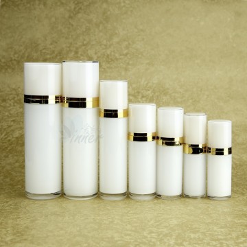 Round Straight cosmetic packing Acrylic Lotion Pump Bottles 100ml 140ml