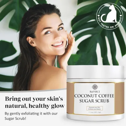 Private Label Natural Exfoliating Coconut Coffee Sugar Body Scrub with Oatmeal Extract