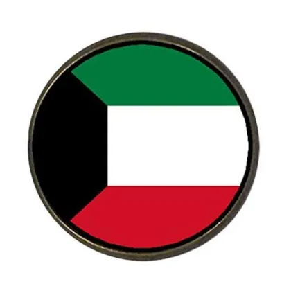 Kuwait Flag Heart With Angel Wings Pins Brooch
