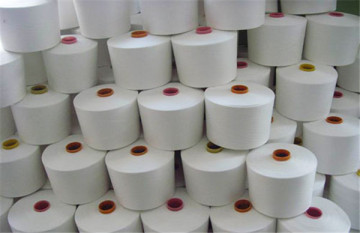 raw white core spun polyester yarn plastic cone poly poly yarn