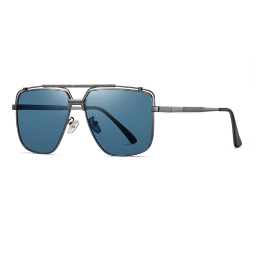 Classic Metal Sunglasses Polarized Sunglasses Men's Double Bridge Sunglasses Factory