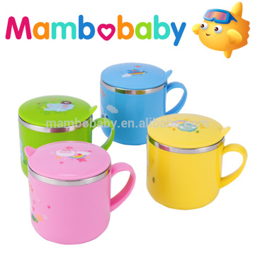 Cartoon PE Stainless Steel Cup baby drinking cup kids cup