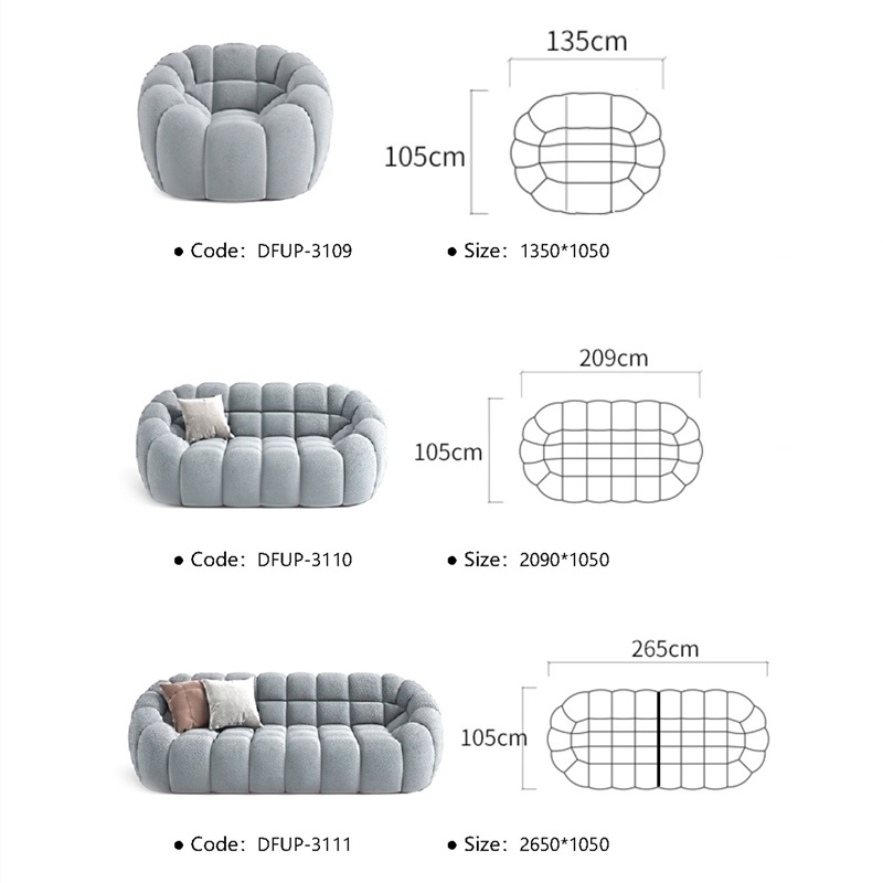 French Modern Pumpkin Sofa