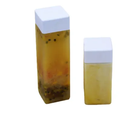 Plastic Square Voss Bottles 500ml 750ml with Tamperproof Lids