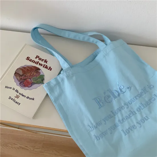 Customized Plain Blank Organic Canvas Tote Shopping Bag