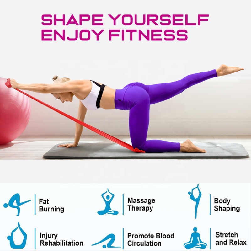 Elastic Stretching Yoga Therabands: Home Gym Exercise Bands for Fitness and Physical Therapy