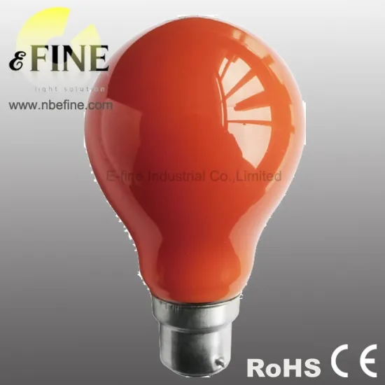 red yellow blue green round bulb colour B22 incandescent bulb