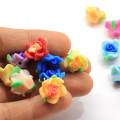 15mm Mixed Color Polymer Flower Clay with 1mm Hole for Jewelry Decoration DIY Charms