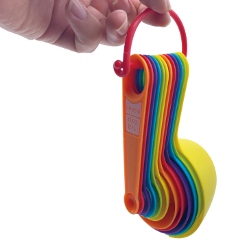 Rainbow Colorful Plastic Measuring Spoons - High Quality Kitchen Baking Tools