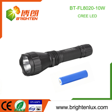 โรงงานค้าส่ง 1*18650 อลูมิเนียมขนาด 3.7V อลูมิเนียมซุปเปอร์ไบรท์ 10W XML T6 CREE LED ไฟฉายชาร์จไฟได้
