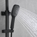 Black thermostatic showerhead set with handheld shower valve