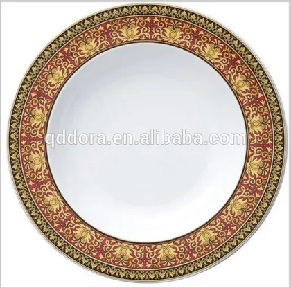 wholesale bone china dinner plates/white and gold plates/ceramics gift plate