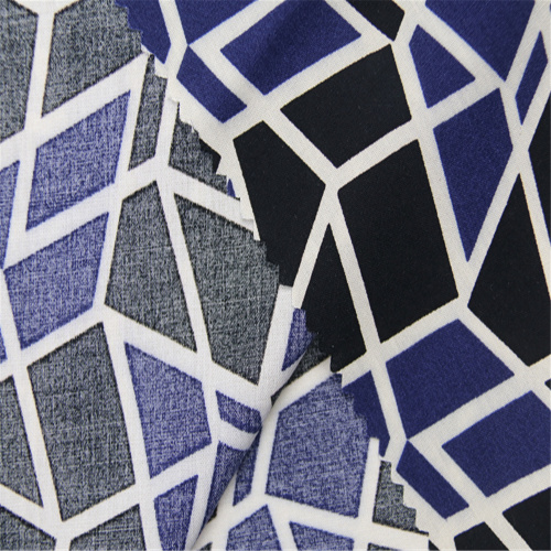 Printed Plain Fabric With Irregular Check Rayon