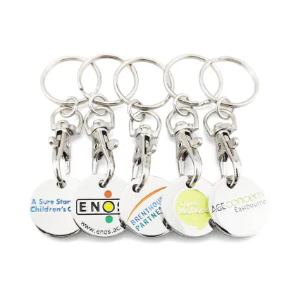 2024 Custom Logo Metal Token Coin Keyholder and Trolley Coin Key Ring