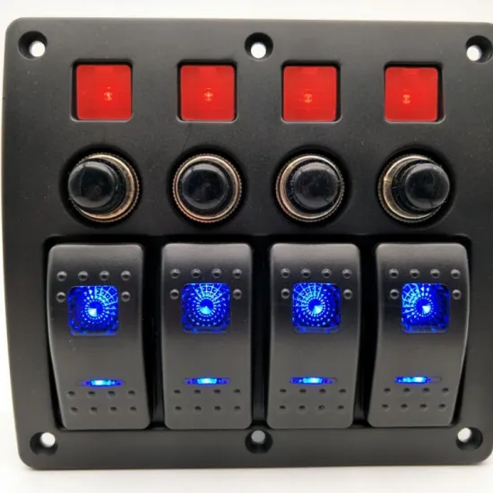 Marine Grade 4 Gang Switch Panel LED Rocker & Circuit Breaker Waterproof 12-24V