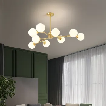 Horizontal Linear Chandelier Glass Ball Pendant Light for Hotel
