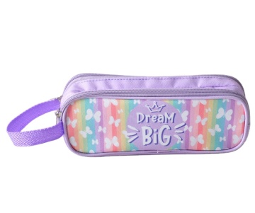 Double Layer Zipper Pencil Bag for Kids and Girls