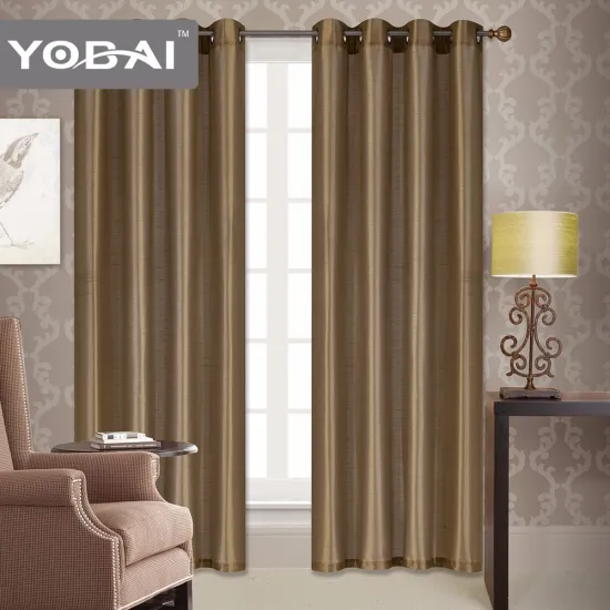 Wholesale Faux Silk Plain Hotel Window Curtains In Stock