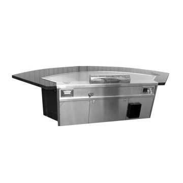 Smokeless Teppanyaki Grill: Commercial Restaurant BBQ with Fan-shaped Technology and Purification System