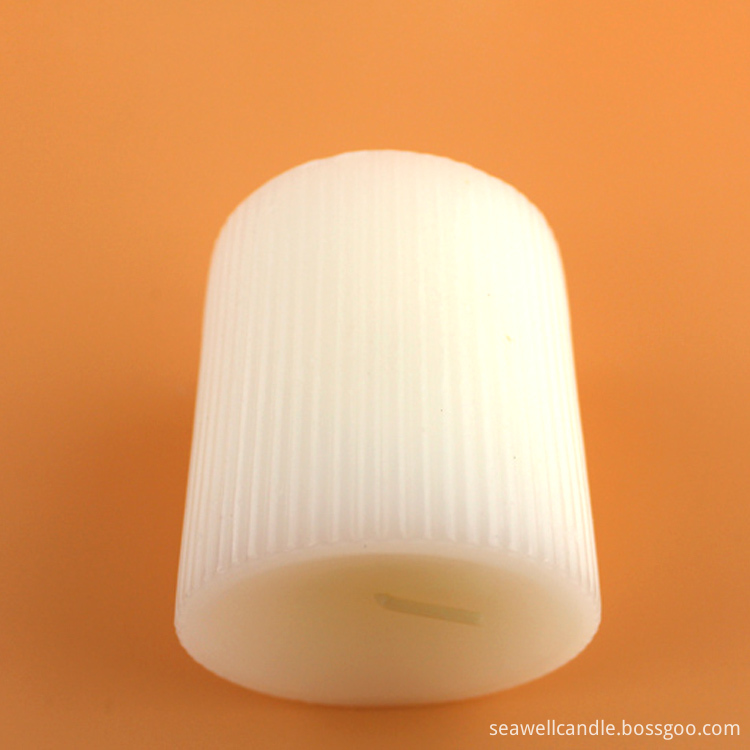 White Unscented Fluted Pillar Candles