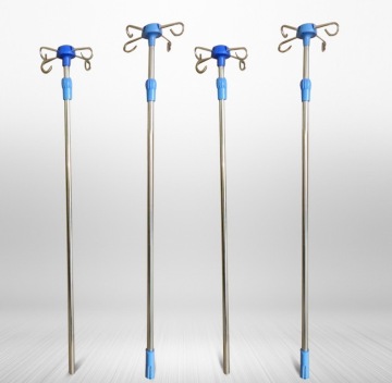 Stainless Steel IV Drip Pole For Hospital Bed