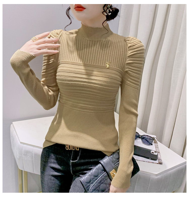 Thickened half high neck jumper female