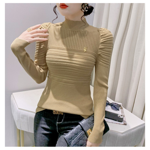 Thickened half high neck jumper female