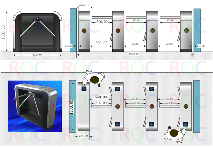 Supermarket Auto Turnstile Gates