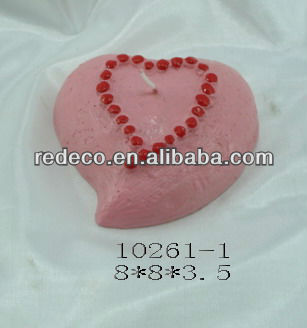 Wax candle heart shape