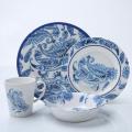 Chinese designed print blue melamine dishes dinnerware