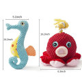 Wear Resistant Plush Pet Chew Toy Sea Hourse