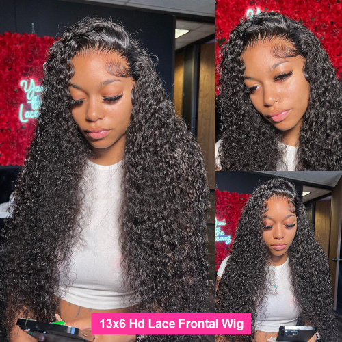 40inch Water Wave Curly Glueless Wigs Ready to Wear 13x4 13x6 HD Deep Wave Lace Frontal Wig 5x5 Lace Closure Wigs For Women