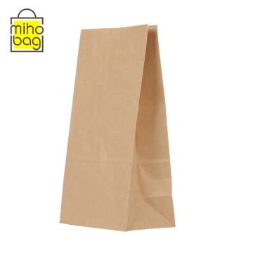 50 GSM to 60 GSM Flexo Printed Brown Kraft Paper Takeaway Food Bags in Five Sizes