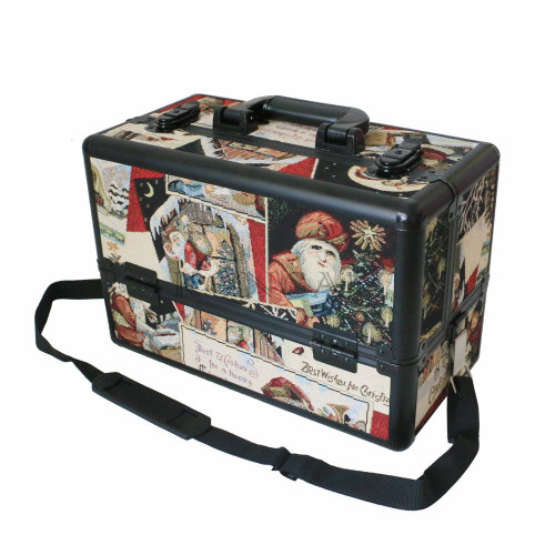 Portable Beauty Box Makeup Case Travel Cosmetic Bag with layer Tray inside