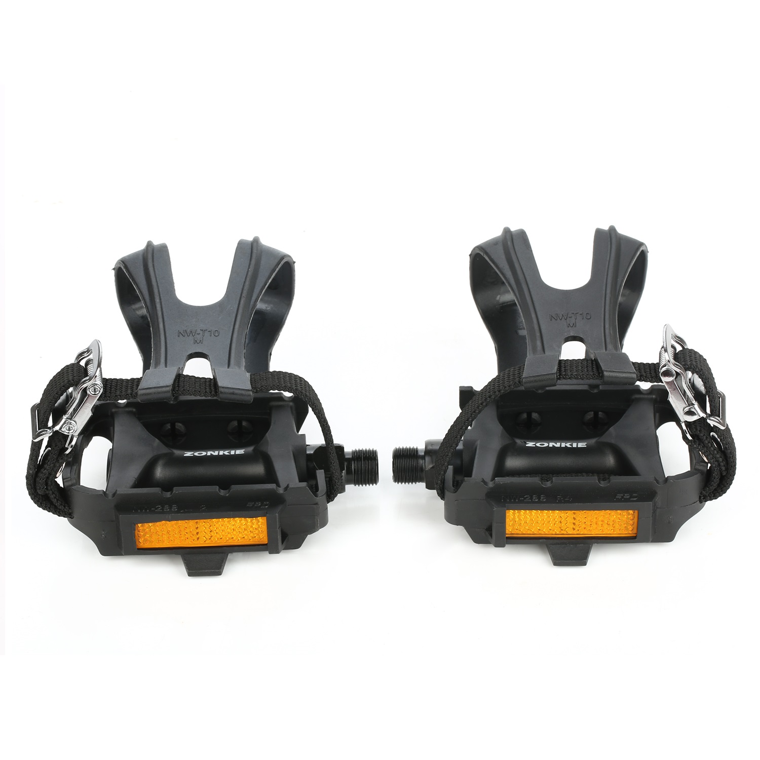 Bike Resin Pedal with Toe Clip/Strap 9/16 Inch