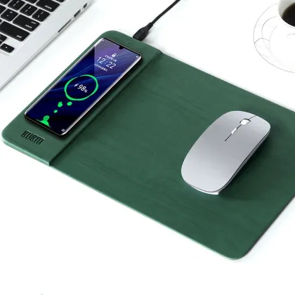 Wireless Charging Mouse Pad with Phone Holder - Business Gift Set