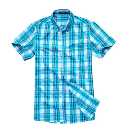Customized Color Plaid Pattern Polo Shirt 100% Cotton
