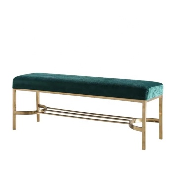 Wholesale Stainless Steel Frame Velvet Stool: Modern Luxury Ottoman Bench