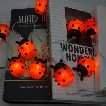 Ladybug Fairy Lights Garland: LED String Lights for Christmas Tree and Home Decor