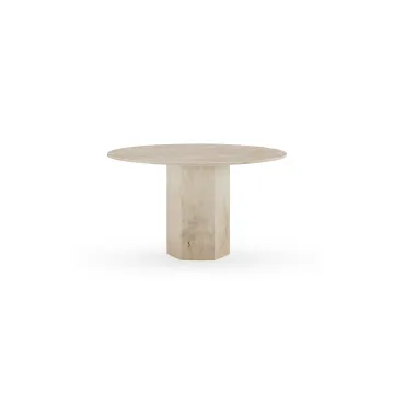 Round outdoor dining table solid wood base table
