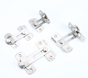 Stainless Steel Right Angle Curved Flip Door Sliding Latch with Brushed Finish for Bedroom and Hotel Safety Doors