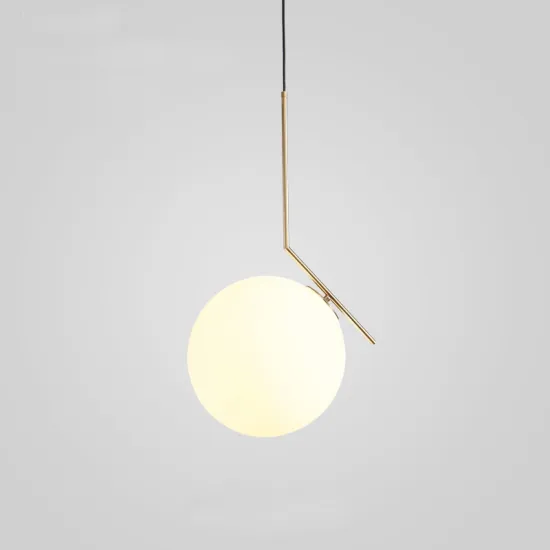 20cm Nordic Designer Glass Ball E27 Pendant Light for Living Room, Bedside, Restaurant, Clothing Shop Décor