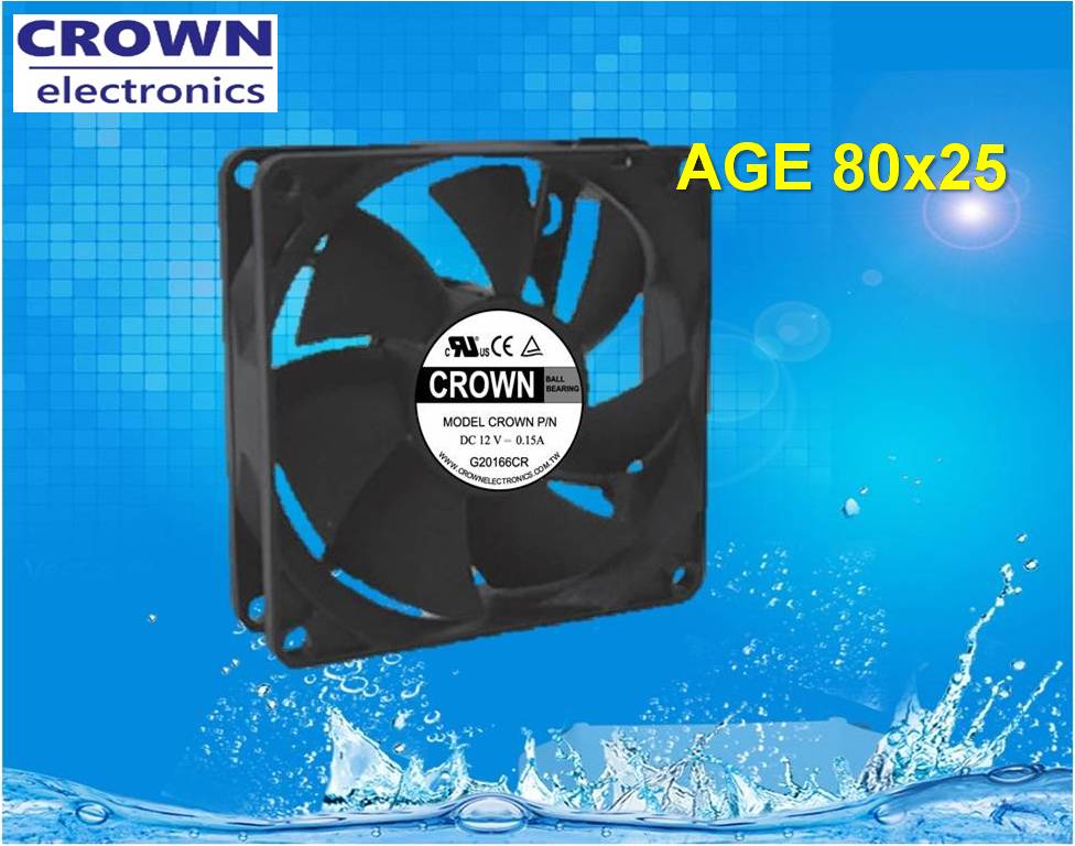 80x25 serwer DC Fan H7 DC Bezszczotki