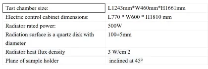 Epiradiator Cabinet Tester for Fire Safety Testing