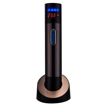 Electrical wine opener with thermometer