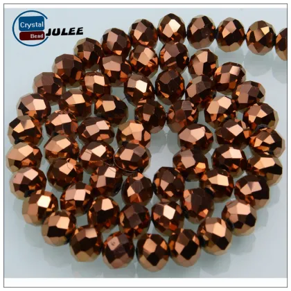 Gold-plated rondelle glass beads german lampwork glass beads