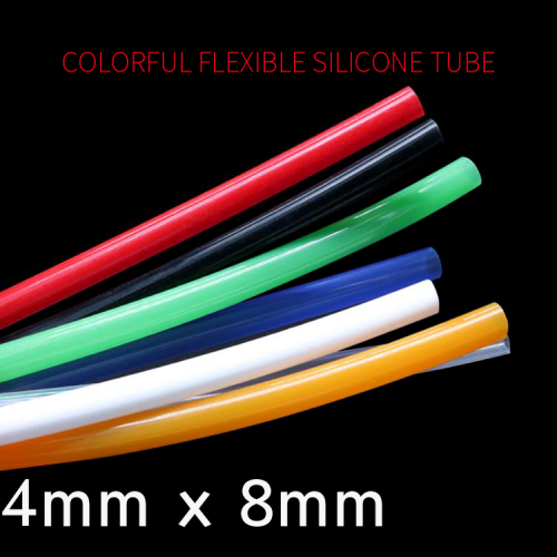 4x8 Colorful Flexible Silicone Tube ID 4mm x 8mm OD Food Grade Non-toxic Drink Water Rubber Hose Milk Beer Soft Pipe Connector